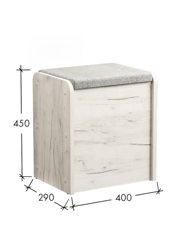 Банкетка Жасмин СН-122.12 дуб крафт белый 