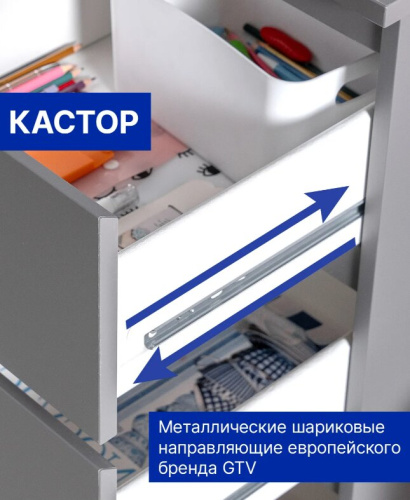 Письменный стол Mio Tesoro Кастор 6 ящиков серый 