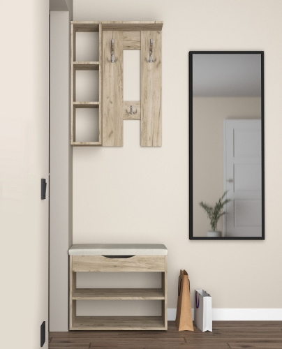 Вешалка настенная Артём-Мебель СН-100.44 дуб крафт серый 