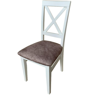 Стул Кристофер МДК-63 Эмаль белая Микровелюр коричневый 