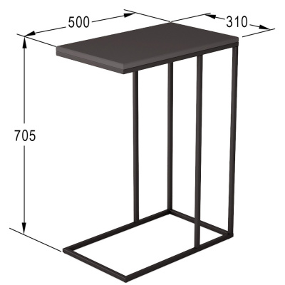 Стол придиванный Агами графит 