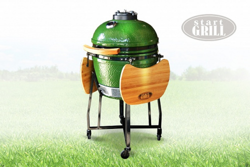 Керамический гриль Start Grill зеленый, 57 см