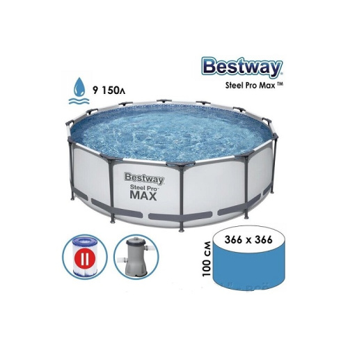 Бассейн каркасный Bestway 56260 Steel Pro MAX 366x100 см
