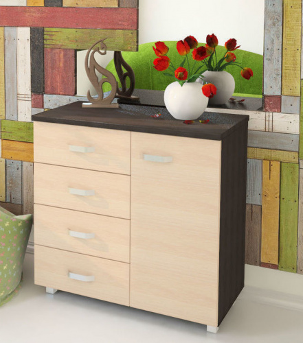 Комод Эльф-5 дуб венге/дуб молочный 