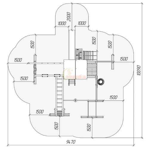 Детская спортивная площадка для дачи Савушка 4 Cезона 10