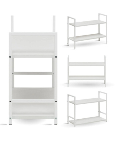 Стеллаж Leset Стилвуд 22 широкий 2 полки белый 