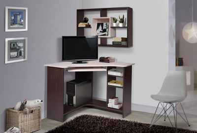 Стол ТЕХНО правое венге ясень шимо светлый 