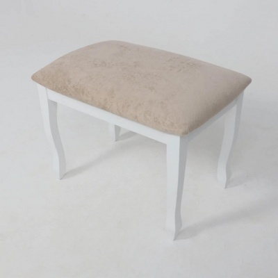 Банкетка МДК-81 Эмаль белая Микровелюр бежевый 