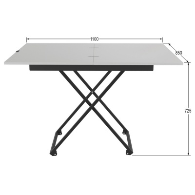 Стол универсальный АНДРЭ Loft белый чёрный 