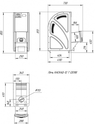 Печь для бани Теплодар Каскад 12 Т (2018)