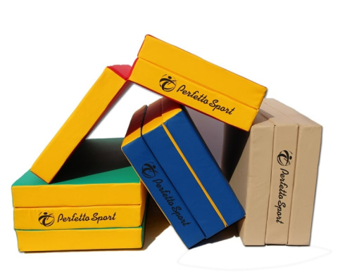 Мат № 4 100 х 150 х 10 складной Perfetto Sport зелено желтый