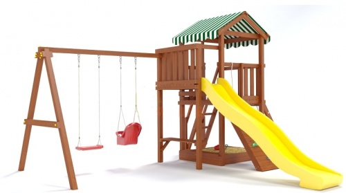 Детская спортивная площадка для дачи Савушка Мастер 2 Махагон Plus