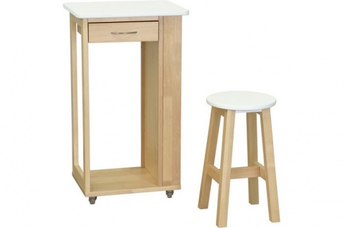 Тумба с табуретом белый лак 