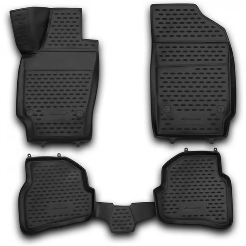 Коврики Standard, 3D в салон VW Polo V хб., 4 шт. (полиуретан, чёрные)