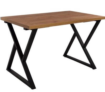 Стол Дели 160х80 дуб табачный металл черный 