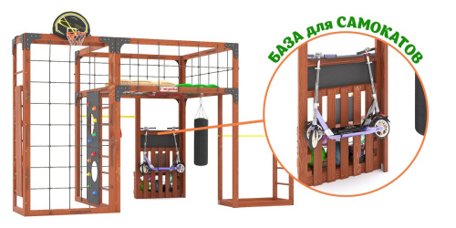 Детская площадка для дачи Савушка КУБ-2 Махагон с подушками