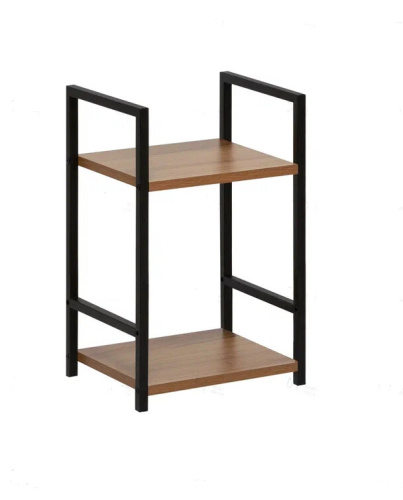 Стеллаж Leset Стилвуд 12 узкий 2 полки черный орех лион светлый 