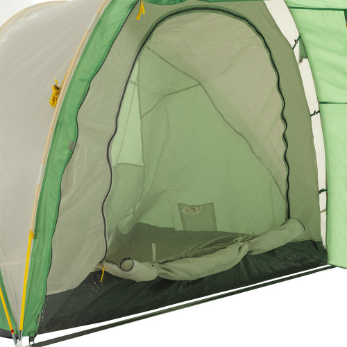 Палатка 2-х комнатная, 4-х местная Космо 4, зелёная/светло-серая
