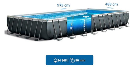 Бассейн Intex Ultra XTR с волейбольной сеткой 975x488x132 см 26378