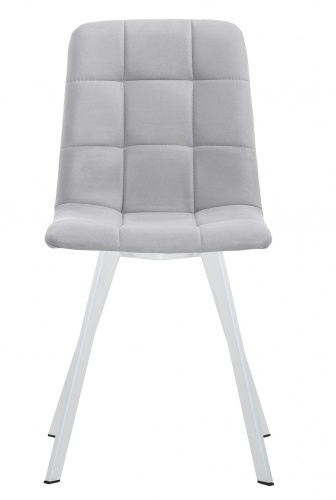 Стул Leset Скай металл белый велюр ULTRA SMOKE Дым 