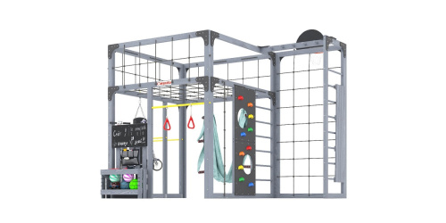 Детская площадка для дачи Савушка КУБ-2 Серый с гамаком для йоги