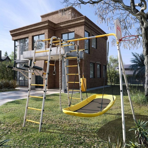 Дачный комплекс Fitness лодка качели Romana 103.20.05 серый жёлтый