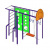 Детский спортивный комплекс для дачи Вертикаль со скалодромом