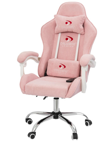 Вибромассажное кресло Calviano ASTI ULTIMATO pink fabric 