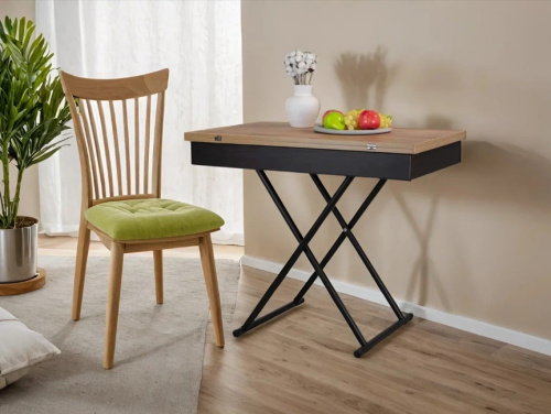 Стол трансформер Лерон дуб крафт золотой черный 