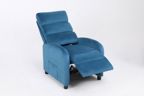 Кресло вибромассажное Calviano 2164 синий велюр 
