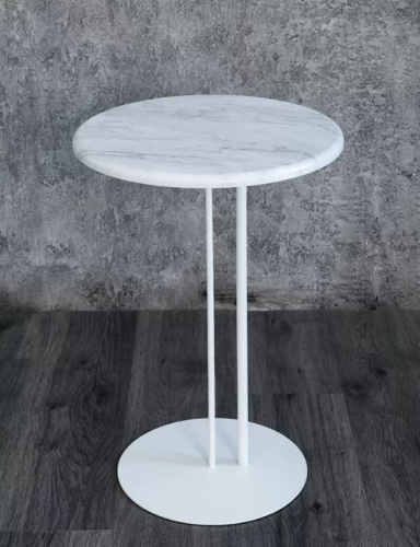 Стол приставной МеталлАрт М015 белый мрамор белый 
