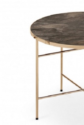 Стол журнальный HALMAR ISABELLE темный мрамор/шампань 
