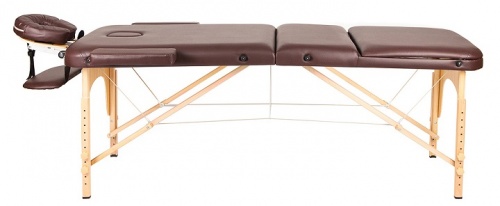 Массажный стол 70 см складной 3-с деревянный коричневый