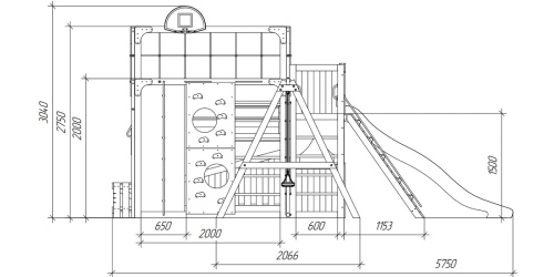 Детская площадка для дачи Савушка КУБ-5 Махагон
