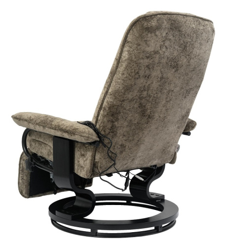 Кресло вибромассажное с пуфом CALVIANO 20 коричневый плюш 