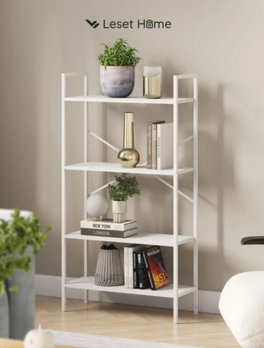 Стеллаж Leset Стилвуд 24 широкий 4 полки белый 