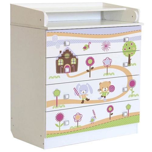 Комод Polini Kids Simple 1880 Пряничный домик белый 