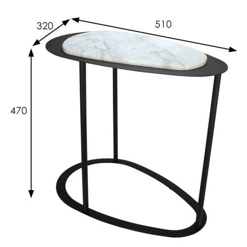 Стол журнальный МеталлАрт М024 белый мрамор 