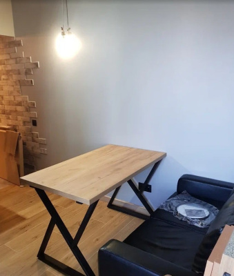 Стол Дели 160х80 дуб золотой металл черный 