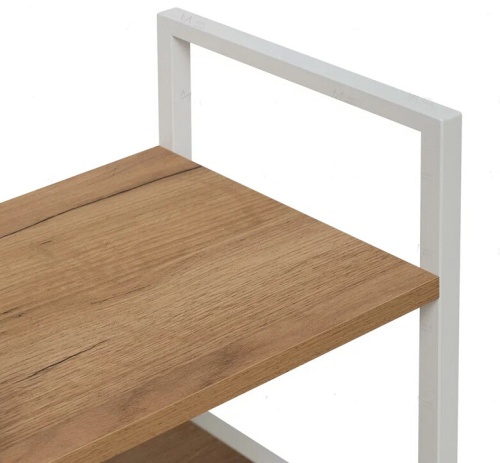 Стеллаж Leset Стилвуд 25 широкий 5 полок белый дуб крафт золотой 