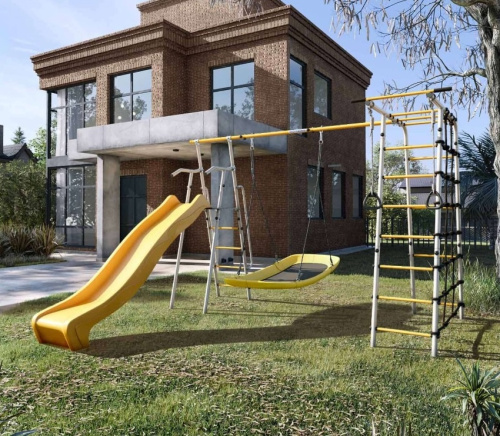 Дачный комплекс Богатырь Плюс 2 MAX лодка качели Romana 103.12.07 серый жёлтый