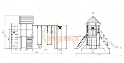 Детская спортивная площадка для дачи Савушка ХИТ 7