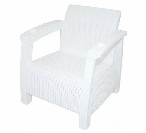 Кресло садовое Ротанг 73x70x79 см без подушек белое