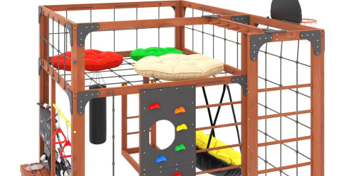 Детская площадка для дачи Савушка КУБ-2 Махагон с подушками