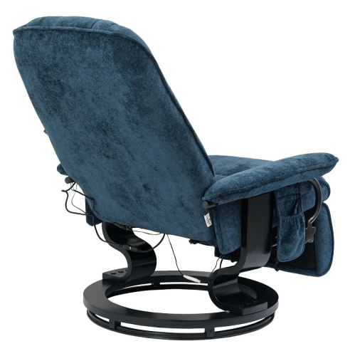 Кресло вибромассажное с пуфом CALVIANO 22 синий плюш 