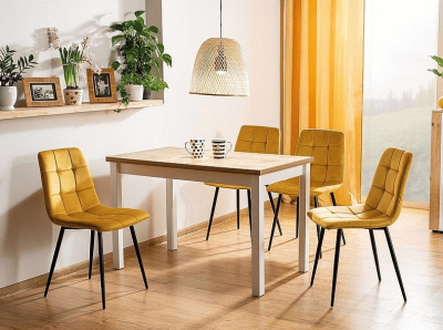 Стол обеденный SIGNAL ADAM 100 дуб ланселот/белый мат 