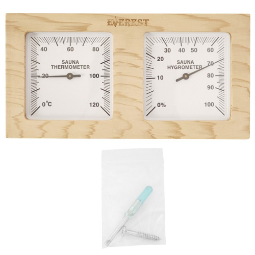 Термогигрометр EVEREST горизонталь кедр (TG-04 white)