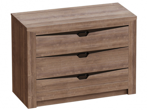 Комод Мебельград Соренто с 3 ящиками дуб стирлинг/кофе 