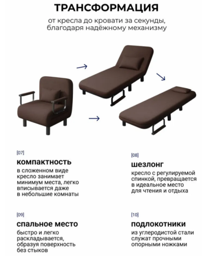 Кресло-кровать Токио 65 шоколад 