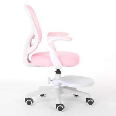 Кресло с регулировкой высоты Calviano Comfy розовое с подножкой 